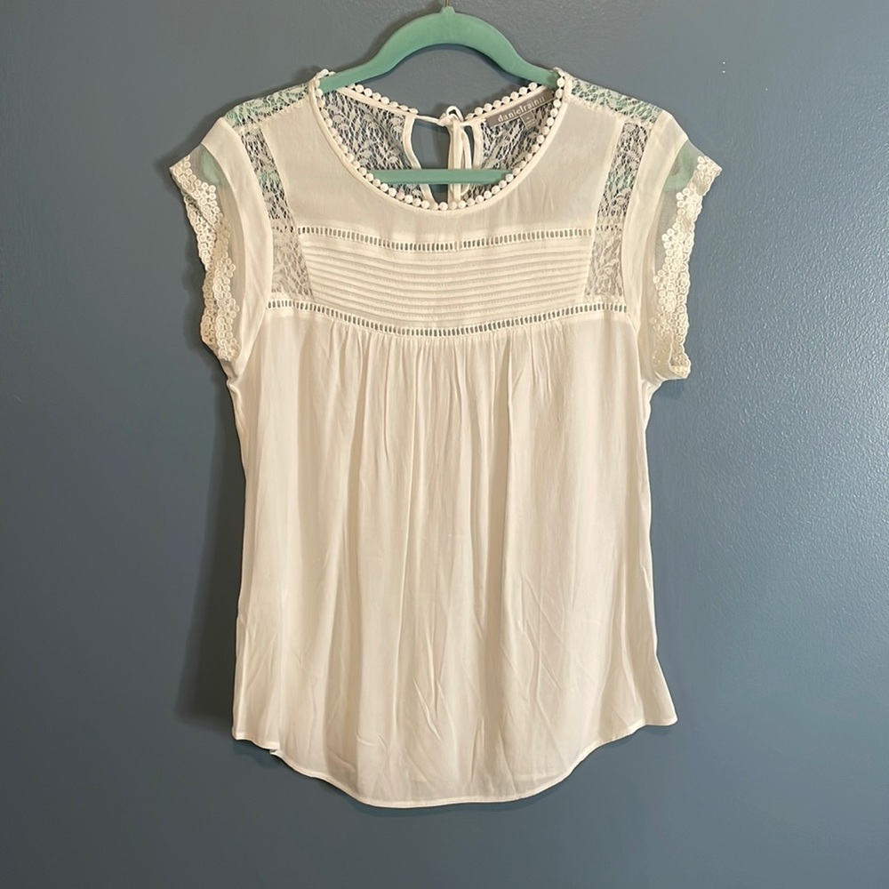 Daniel Rainn Becru Lace Detail Blouse